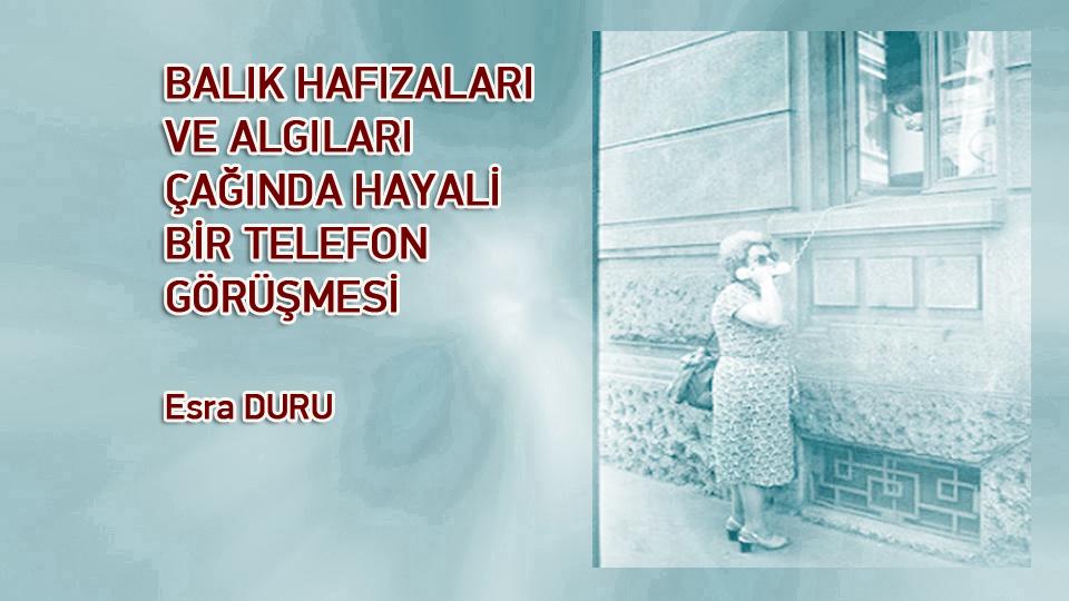 ESRA DURU / “Rüyaların Yapıldığı Maddeden Yapılmayız Biz  Ruhumuz Olmadan Sadece Birer Makineyiz”* / BALIK HAFIZALARI VE ALGILARI ÇAĞINDA HAYALİ BİR TELEFON GÖRÜŞMESİ / Esra DURU