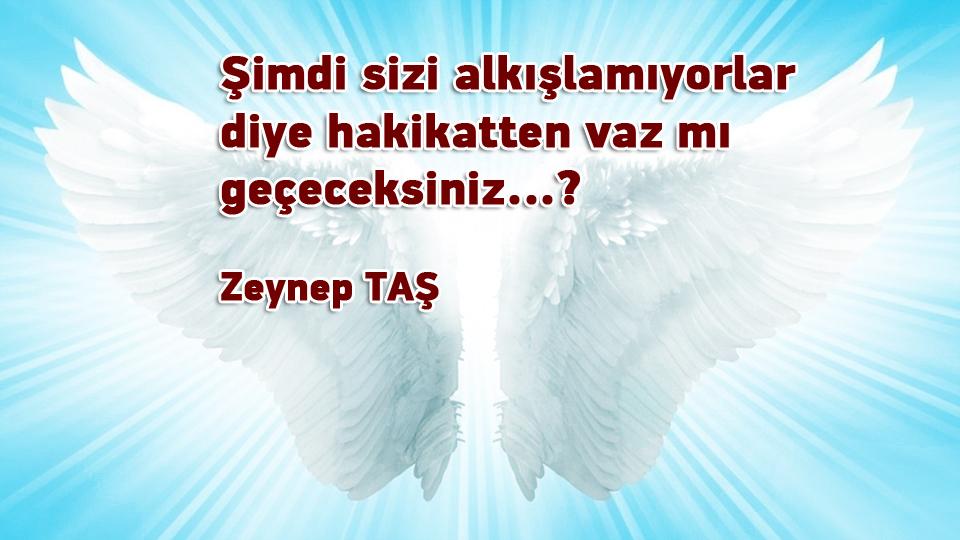 Şiirin Kabristanı / Zeynep TAŞ / Şimdi sizi alkışlamıyorlar diye hakikatten vaz mı geçeceksiniz...? / Zeynep TAŞ