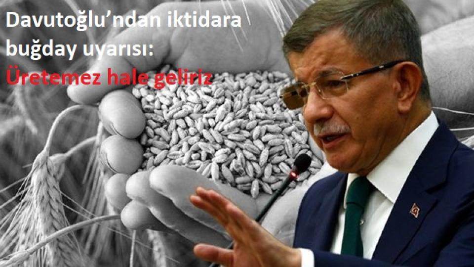 Davutoğlu’ndan iktidara buğday uyarısı: Üretemez hale geliriz