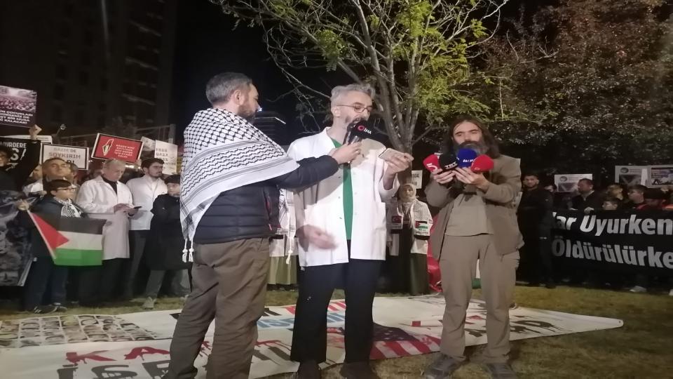 Ankara'da binlerce kişi, Filistin'deki zulme karşı ayakta: Mazlumların çığlığına destek çağrısı / Filistin Dayanışma Platformu, ABD Büyükelçiliği önünde İsrail'in Şifa Hastanesi'ne yönelik saldırılarını protesto etti