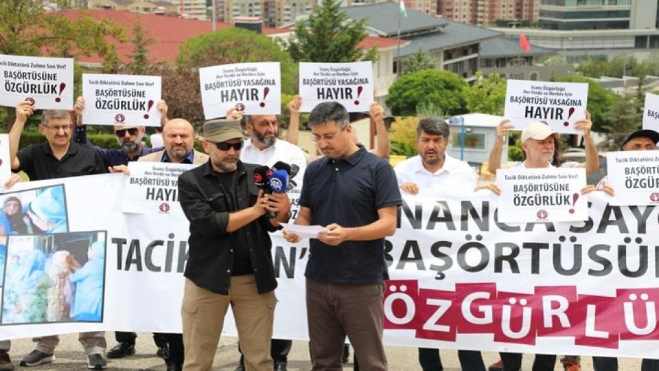 MAZLUMDER:İSRAİL İLE TİCARET MESELESİNE DUYARLI İNSANLAR ÜZERİNDE KURULAN BASKILAR KABUL EDİLEMEZ! / Mazlumder Ankara ve İstanbul'da Tacikistan'daki başörtüsü yasağı protesto etti