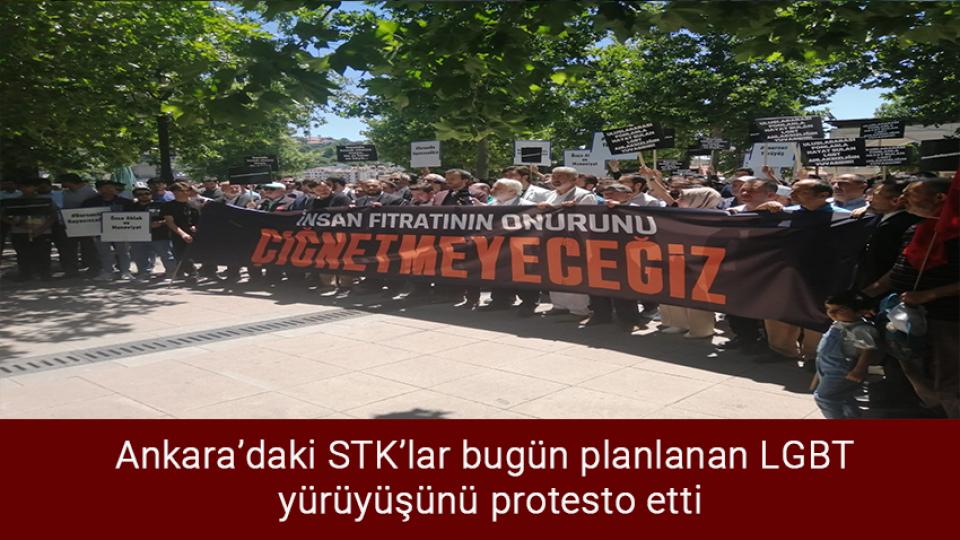 Ankara'daki STK'lar bugün planlanan LGBT yürüyüşünü protesto etti
